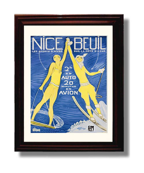 Nice Beuil Winter Sports travel poster wall art 8x10 Canvas