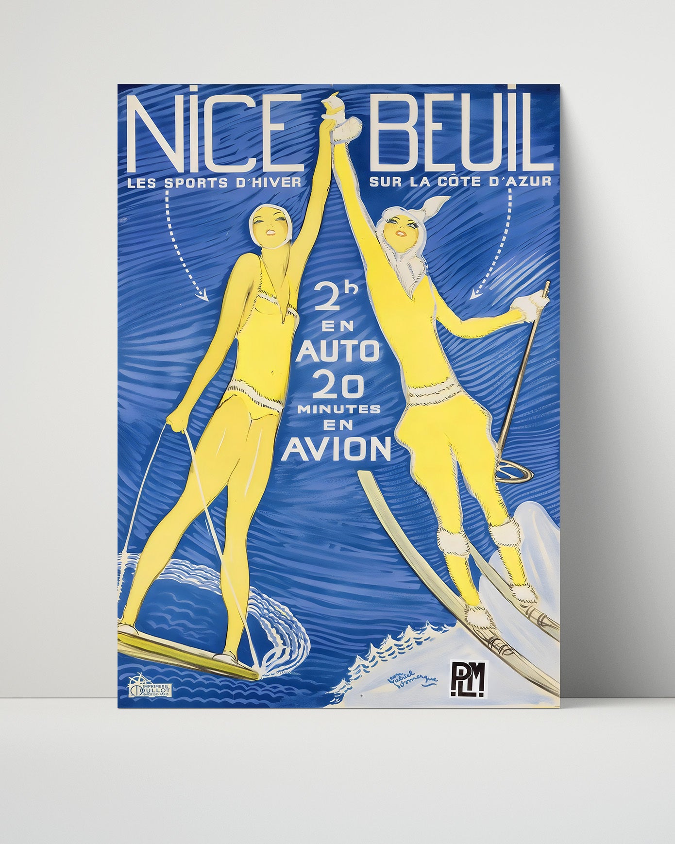 Nice Beuil Winter Sports Vintage Travel Print 16x20 Unframed Print travel wall art print