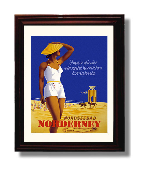 Norderney Beach Resort travel poster wall art 8x10 Canvas