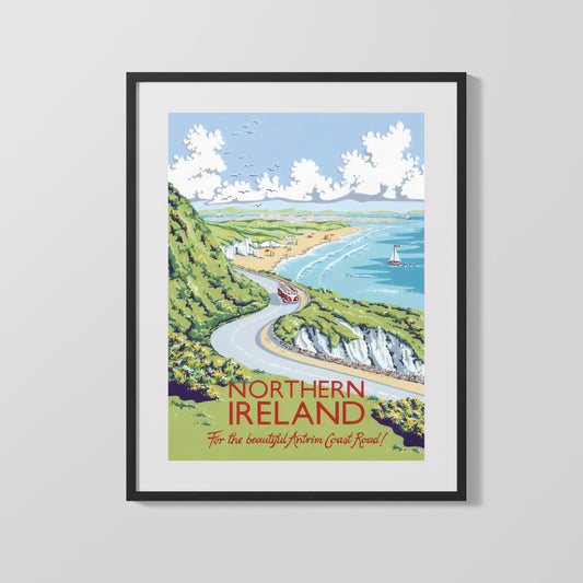Classic Travel Poster - Northern Ireland - Antrim Coast Road