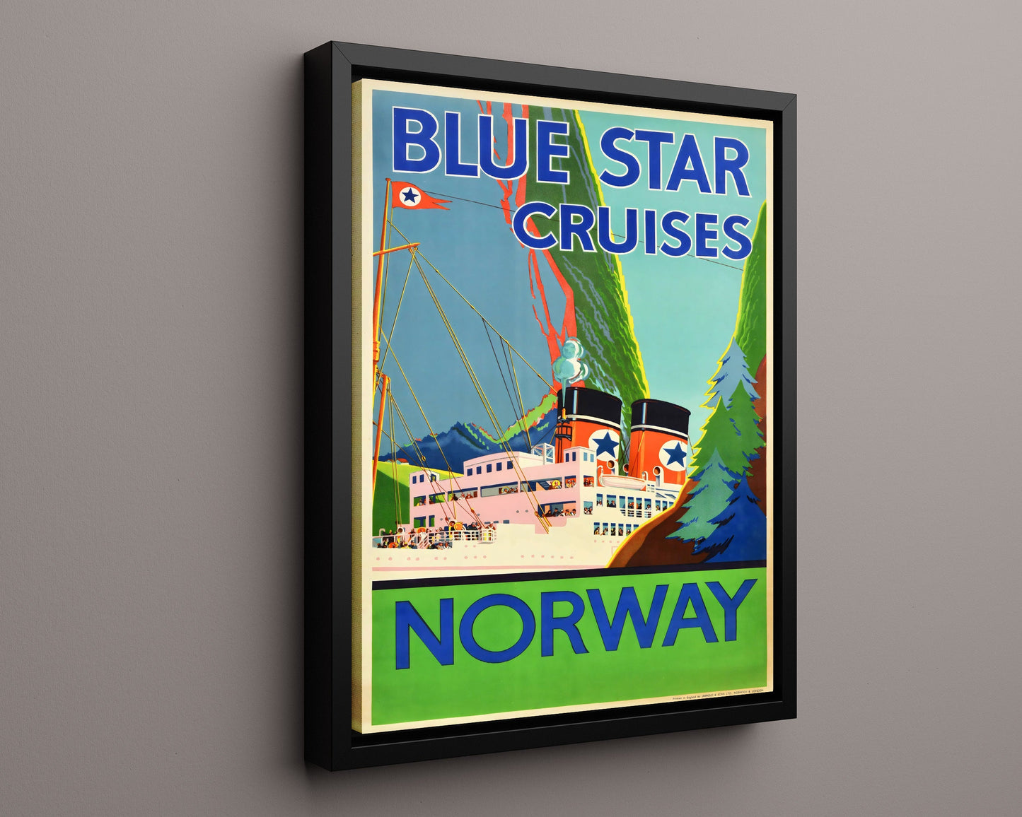 Classic Travel Poster - Norway - Blue Star Cruises