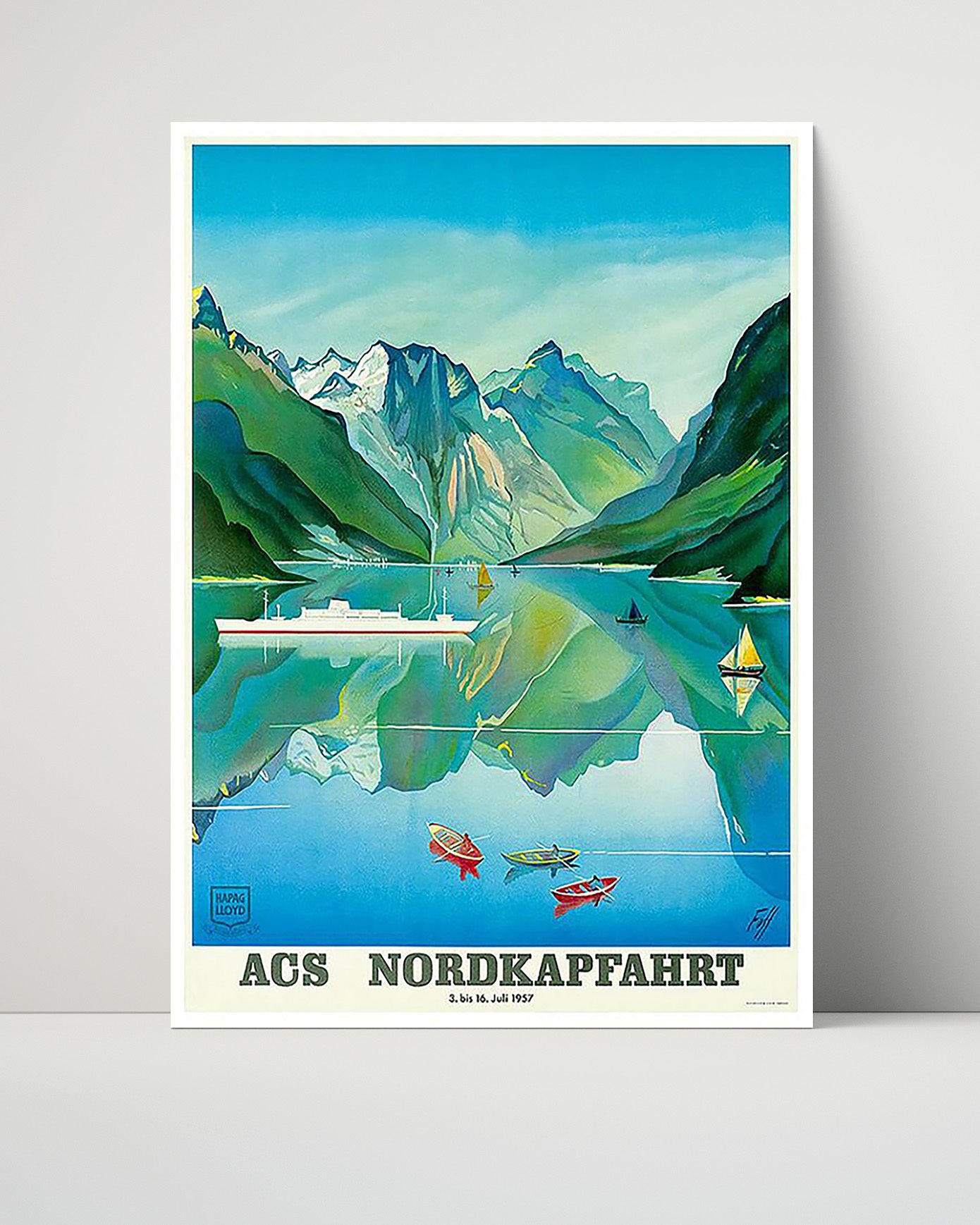 Norway Nordkapp Cruise Poster Vintage Travel Print 16x20 Unframed Print travel wall art print
