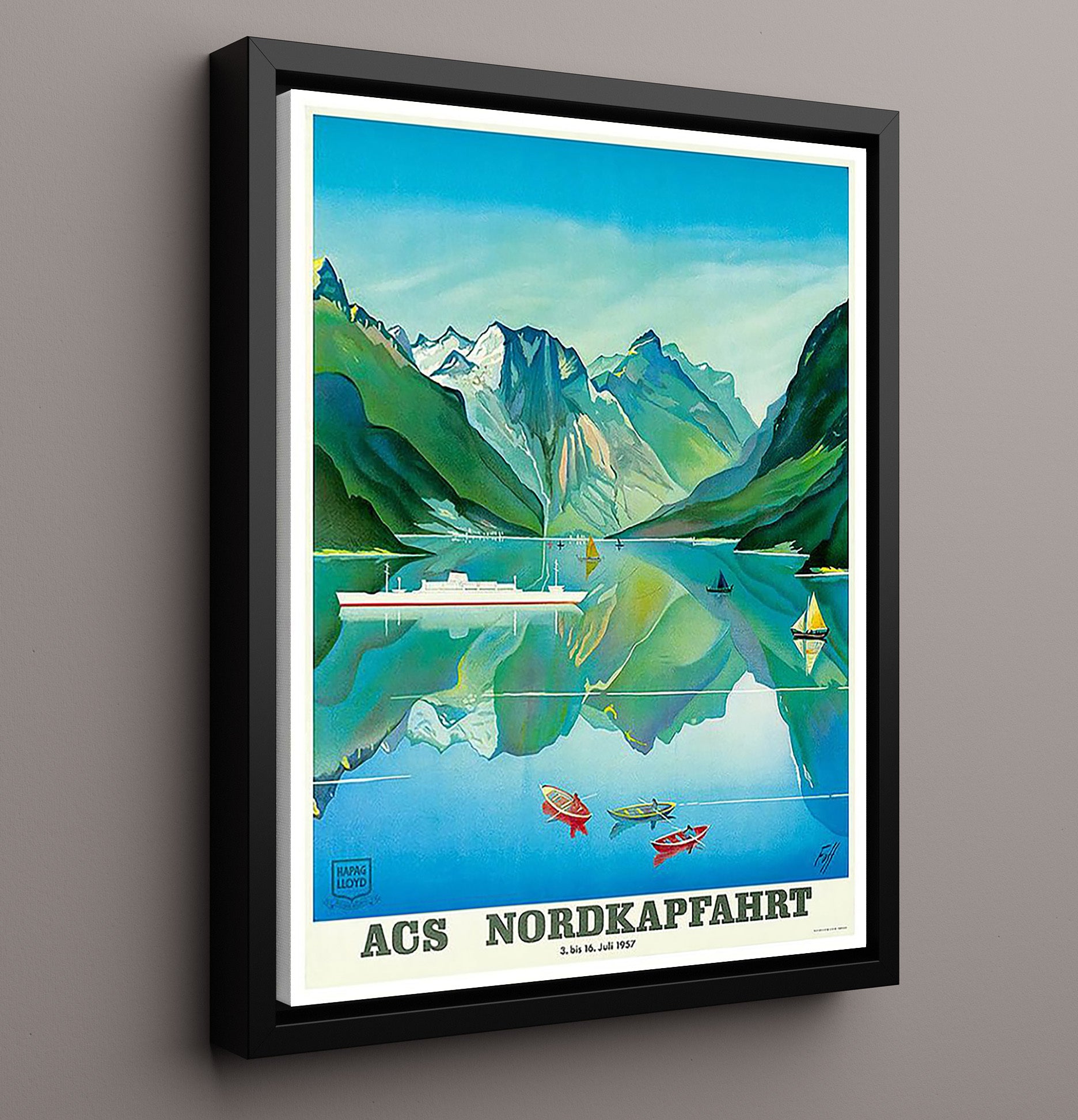 Norway Nordkapp Cruise Poster Vintage Travel Print 16x20 Framed Canvas travel wall art print