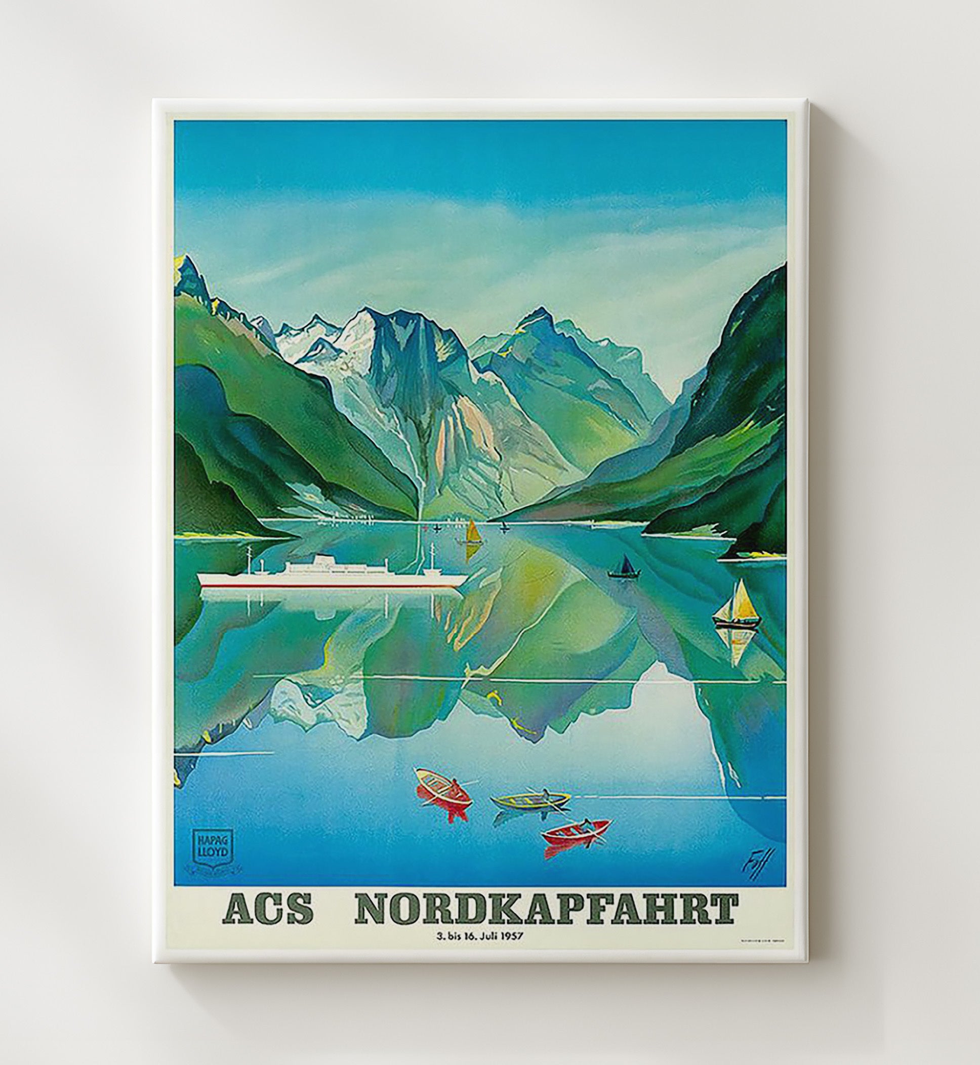 Norway Nordkapp Cruise Poster Vintage Travel Print 20x24 Canvas travel wall art print