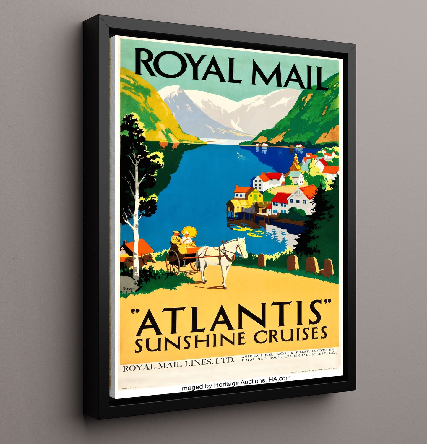 Norway Royal Mail Atlantis Cruises Vintage Travel Print 16x20 Framed Canvas travel wall art print