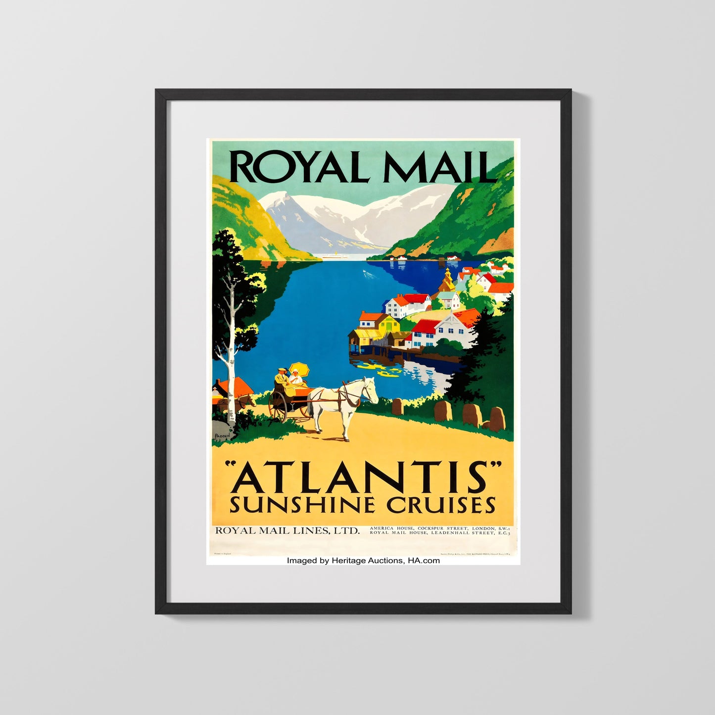 Classic Travel Poster - Norway - Royal Mail Atlantis Cruises