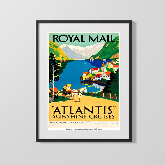 Classic Travel Poster - Norway - Royal Mail Atlantis Cruises