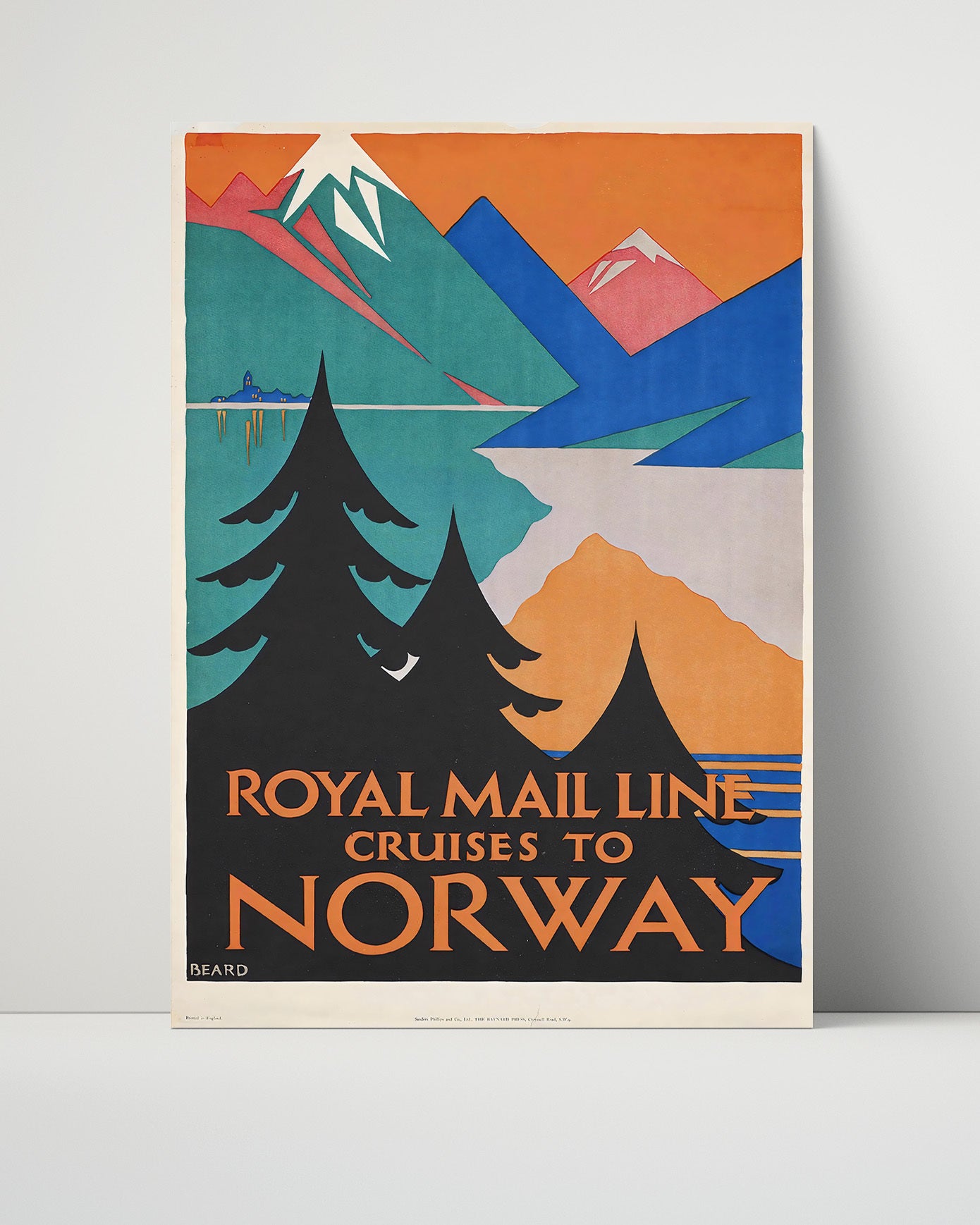 Norway Royal Mail Line Vintage Travel Print 16x20 Unframed Print travel wall art print