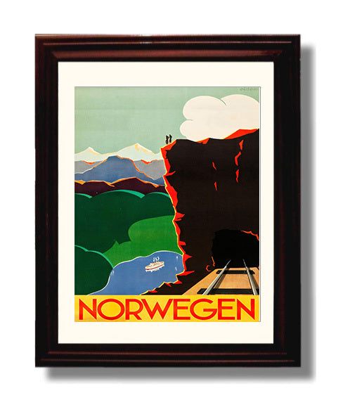 Norway Scenic Railway travel poster wall art 8x10 Canvas