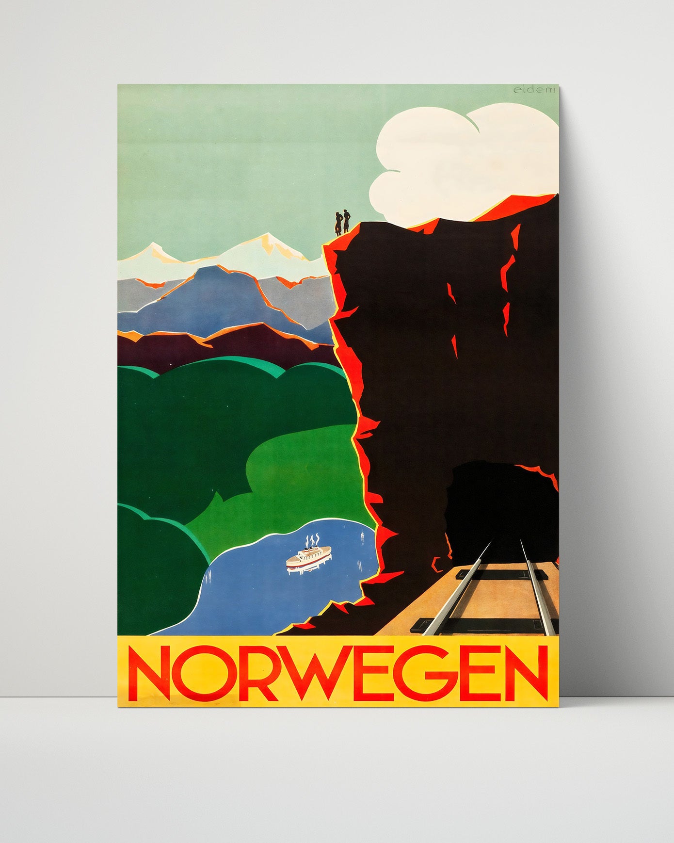Norway Scenic Railway Vintage Travel Print 16x20 Unframed Print travel wall art print