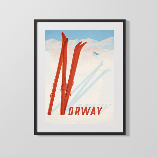 Classic Travel Poster - Norway - Ski Slopes