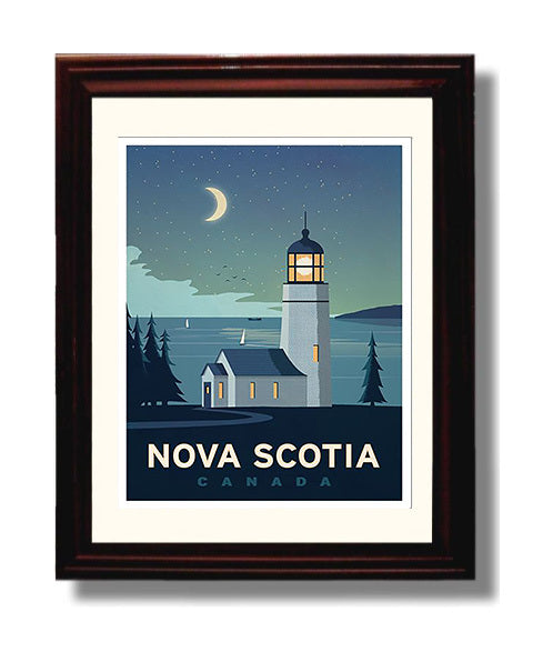 Classic Travel Poster - Nova Scotia - Lighthouse