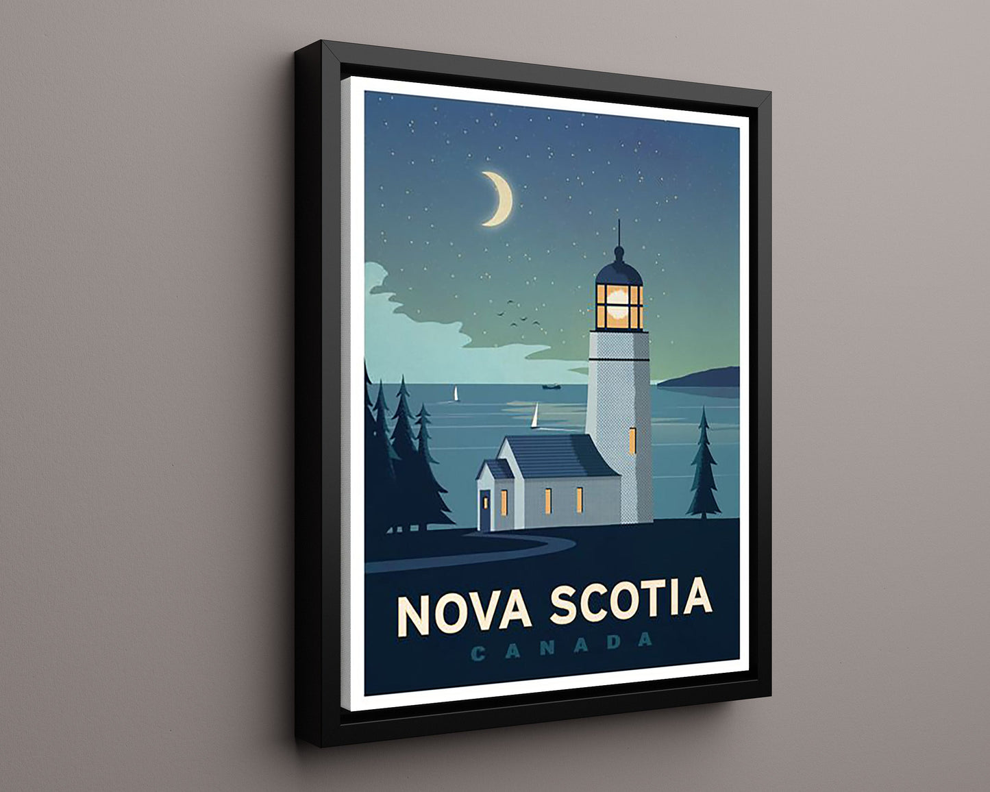 Classic Travel Poster - Nova Scotia - Lighthouse