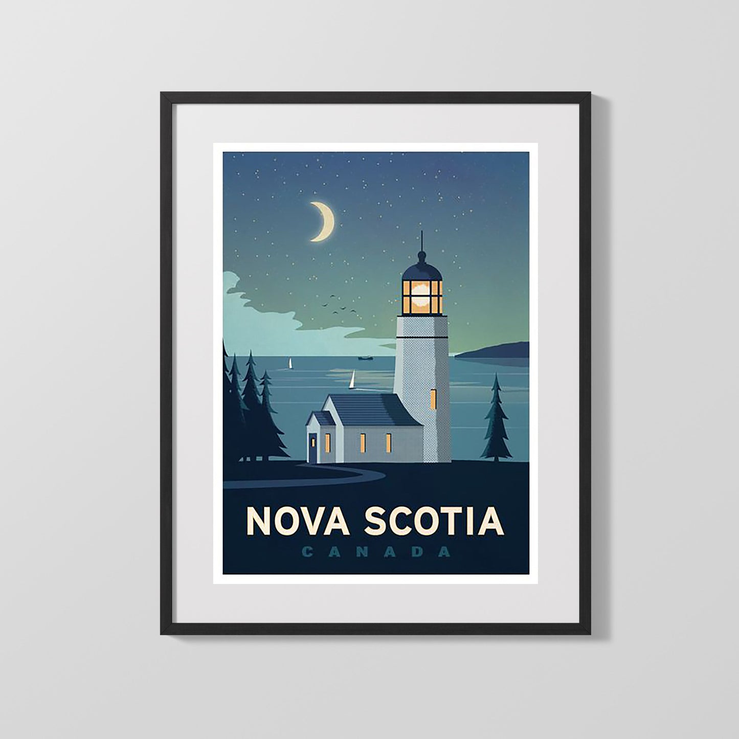 Classic Travel Poster - Nova Scotia - Lighthouse