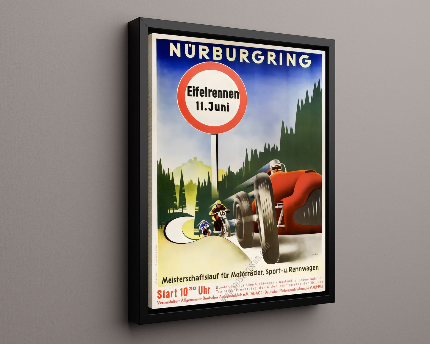 Classic Travel Poster - Nurburgring - Eifelrennen 11 Juni