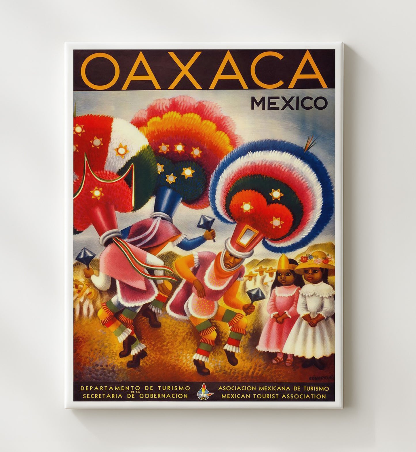 Oaxaca Mexico Vintage Travel Print 20x24 Canvas travel wall art print
