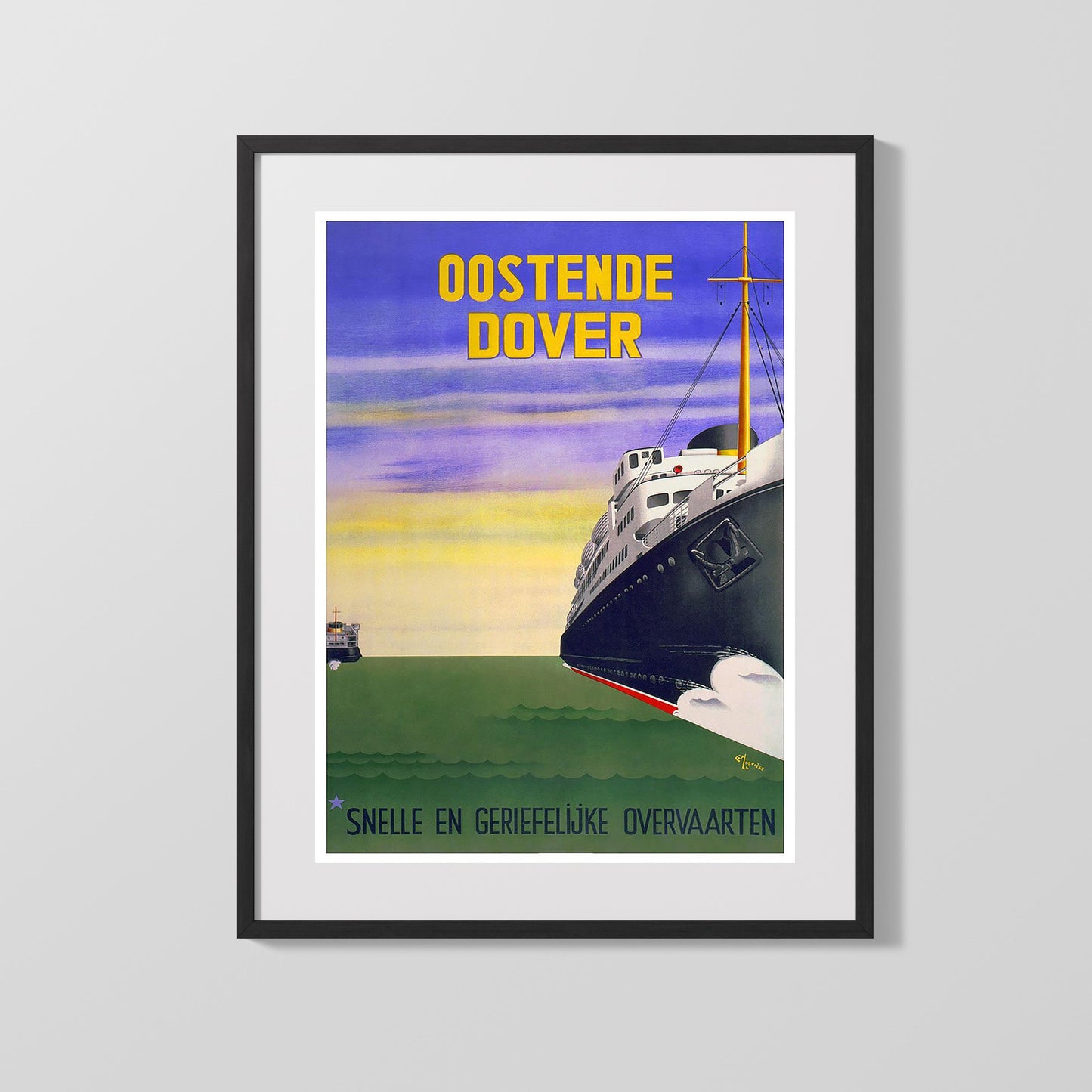 Classic Travel Poster - Oostende - DoverFerry