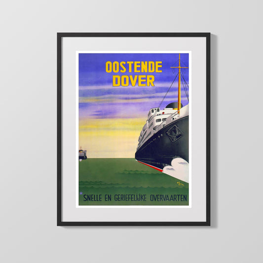 Classic Travel Poster - Oostende - DoverFerry