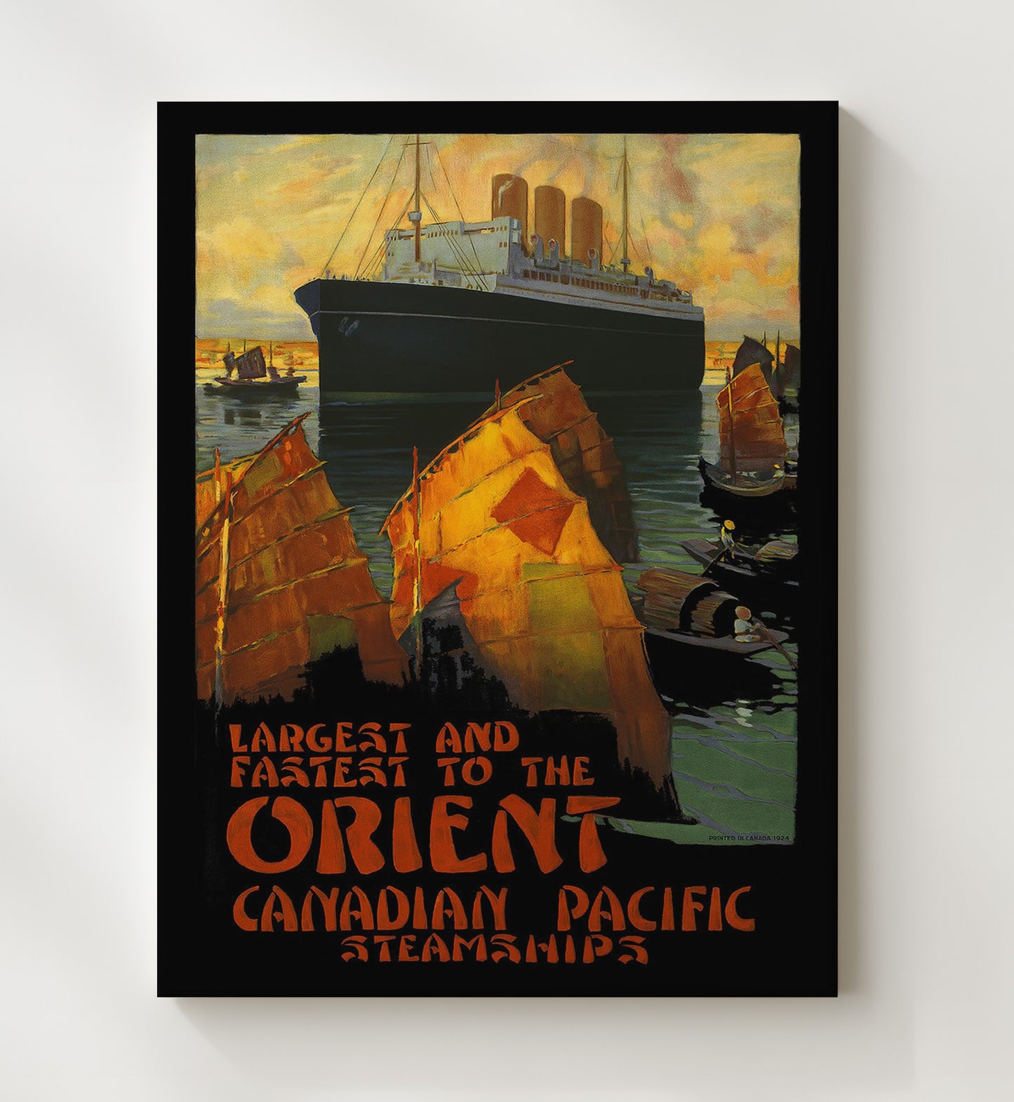 Orient Canadian Pacific Steamships Vintage Travel Print 20x24 Canvas travel wall art print