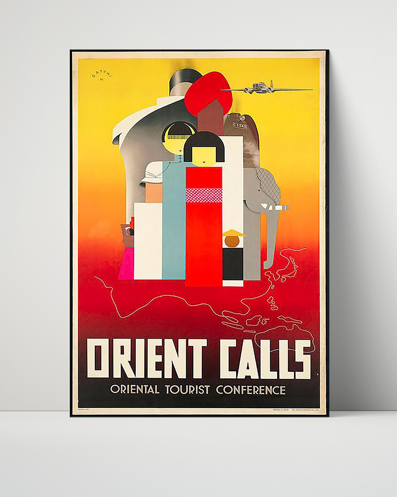 Orient Tourist Conference Vintage Travel Print 16x20 Unframed Print travel wall art print