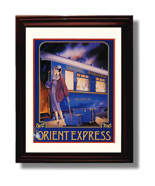 Orient Express Compagnie Internationale Vintage Travel Print 8x10 Beveled Frame travel wall art print