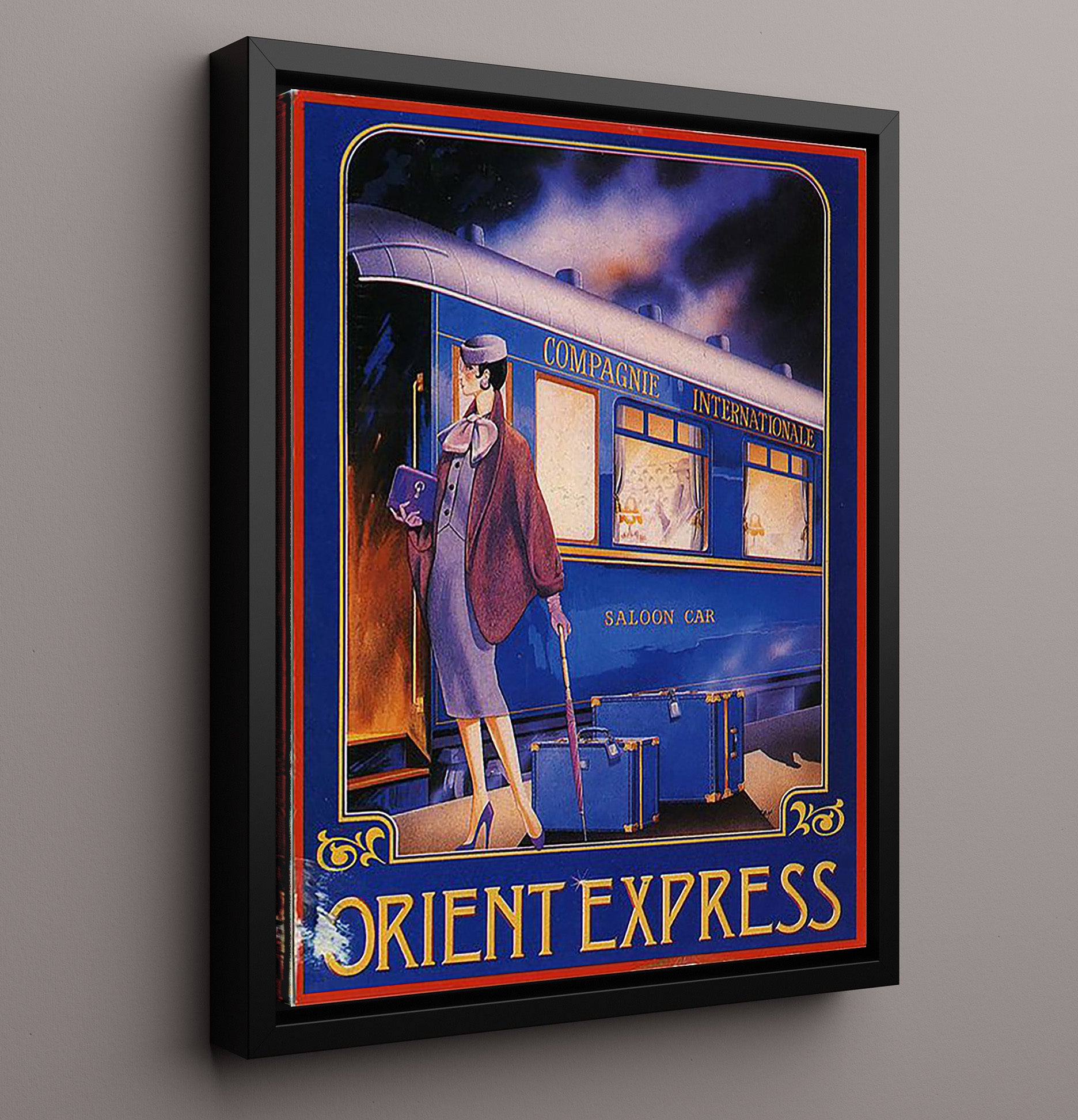 Orient Express Compagnie Internationale Vintage Travel Print 16x20 Framed Canvas travel wall art print