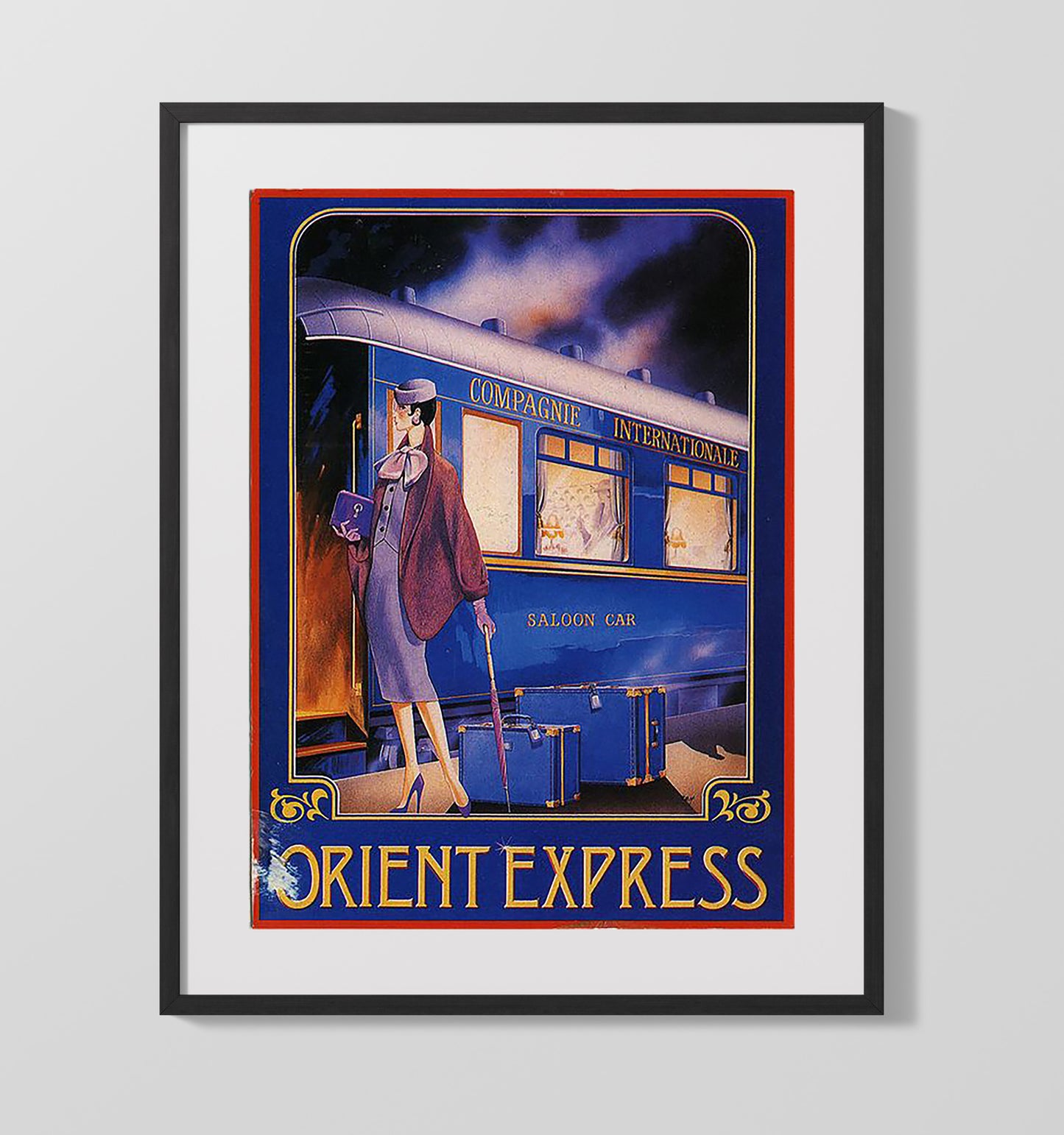 Orient Express Compagnie Internationale Vintage Travel Print 16x20 Gallery Frame travel wall art print