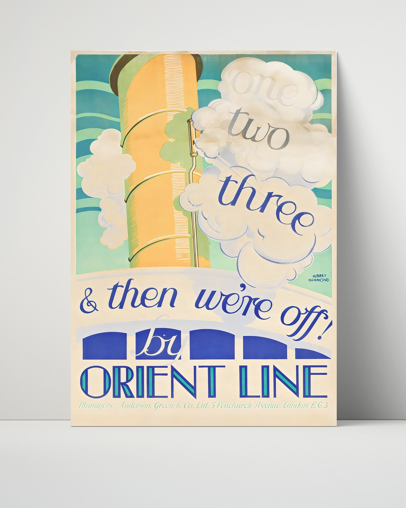 Orient Line Cruise Vintage Travel Print 16x20 Unframed Print travel wall art print