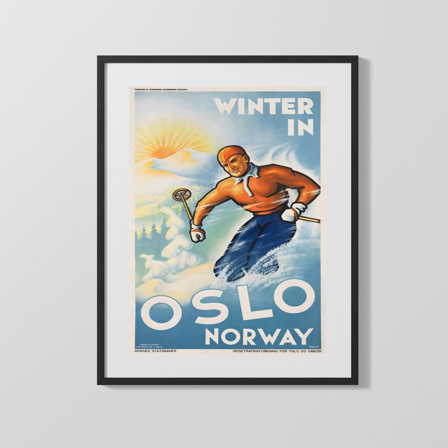 Classic Travel Poster - Oslo - Winter Ski Norway