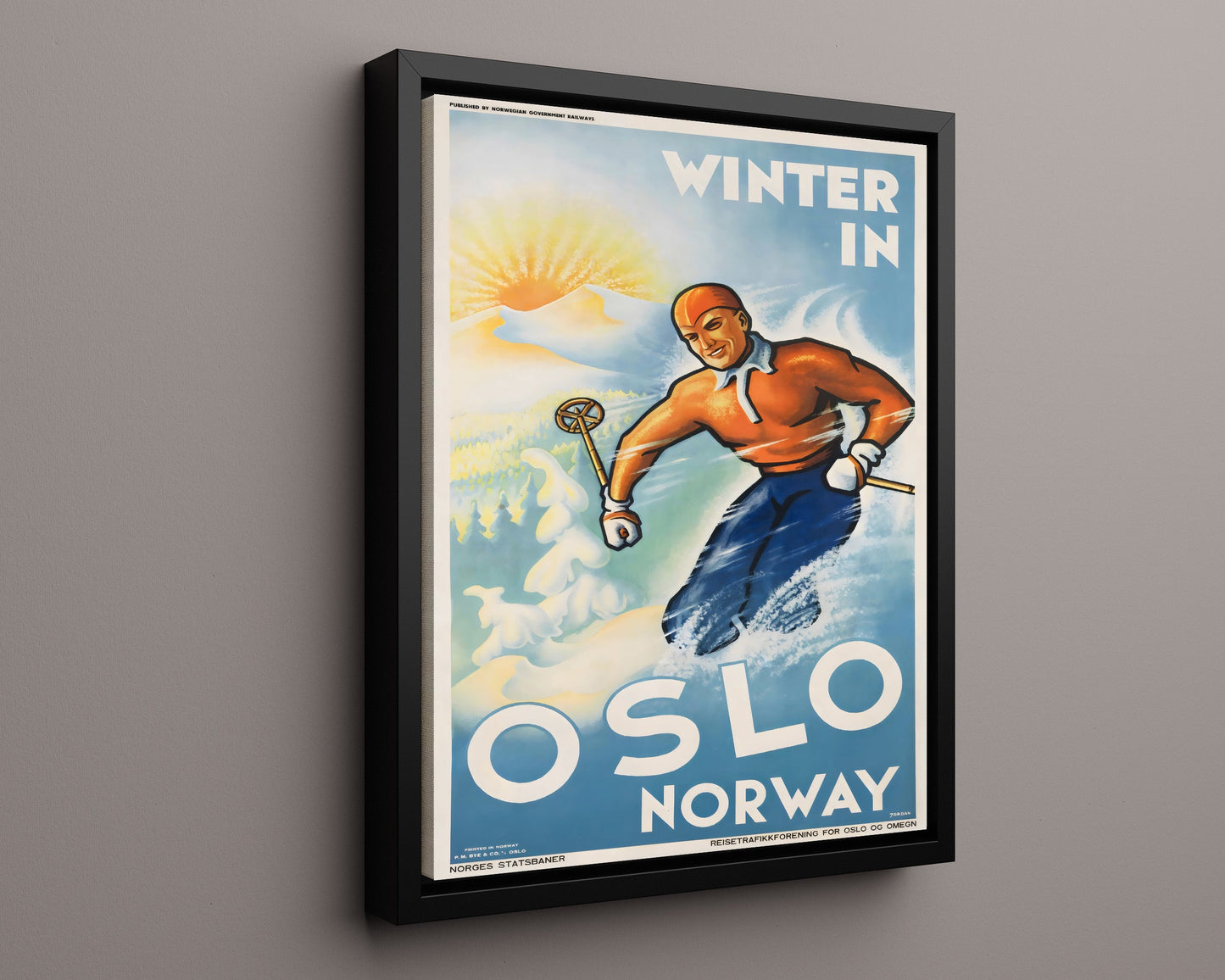 Classic Travel Poster - Oslo - Winter Ski Norway