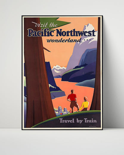 Classic Travel Unframed Poster -  Pacific Northwest - Train Travel