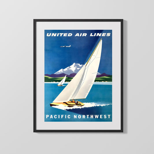 Classic Travel Poster - Pacific Northwest - United Air Lines