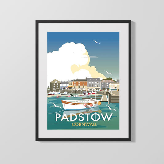 Classic Travel Poster - Padstow - Harbour  Cornwall