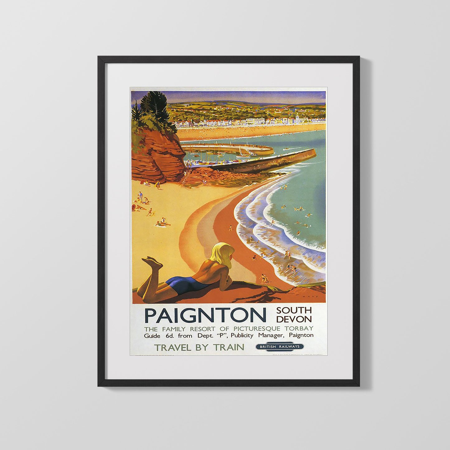 Classic Travel Poster - Paignton - South Devon Seaside
