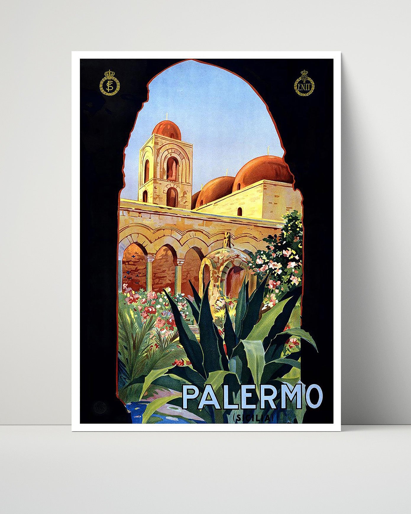 Palermo Sicily Vintage Travel Print 16x20 Unframed Print travel wall art print