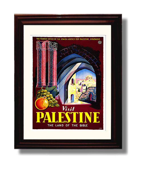 Palestine Ancient Beauty Vintage Travel Print 8x10 Beveled Frame travel wall art print