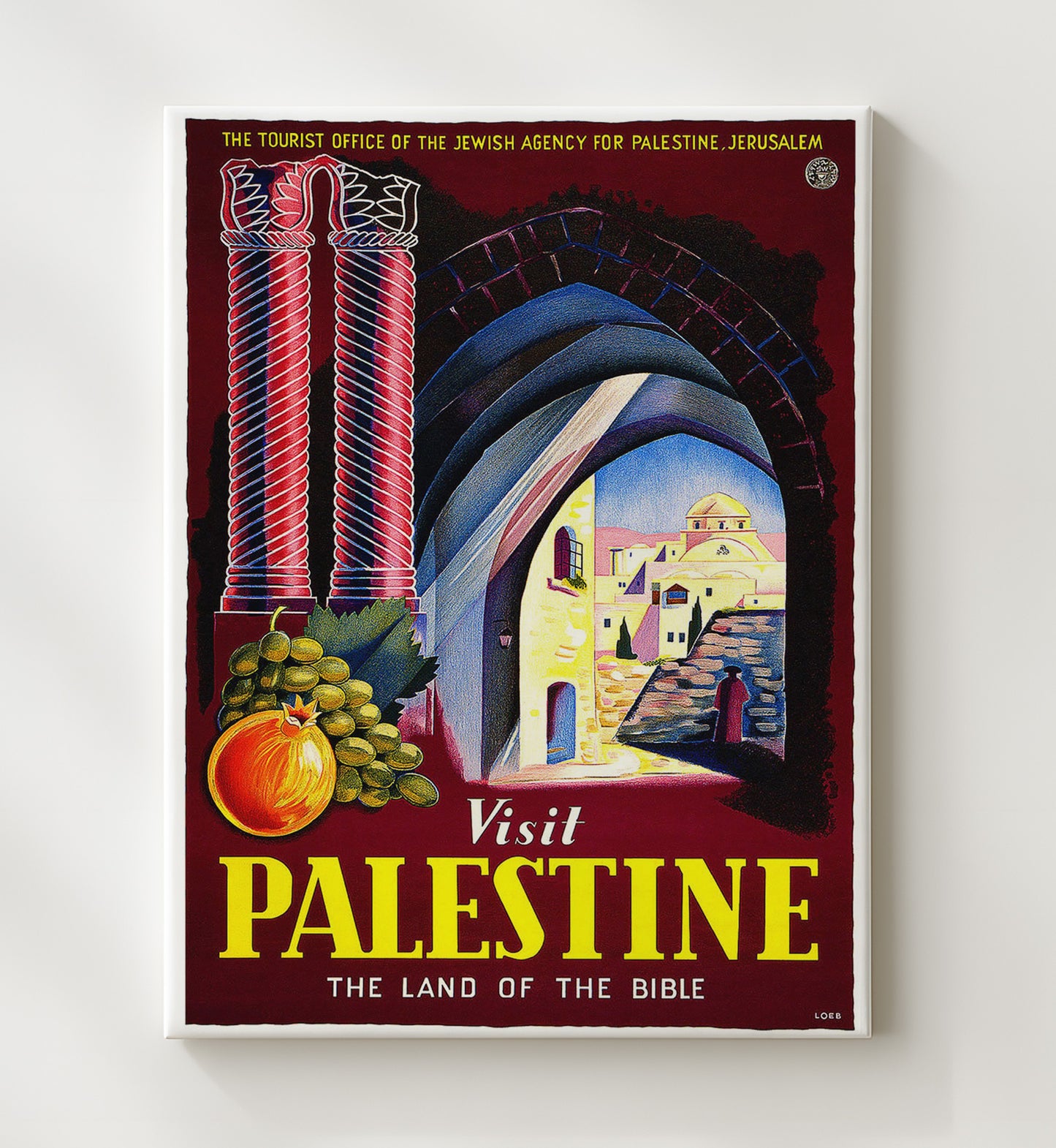 Palestine Ancient Beauty Vintage Travel Print 20x24 Canvas travel wall art print