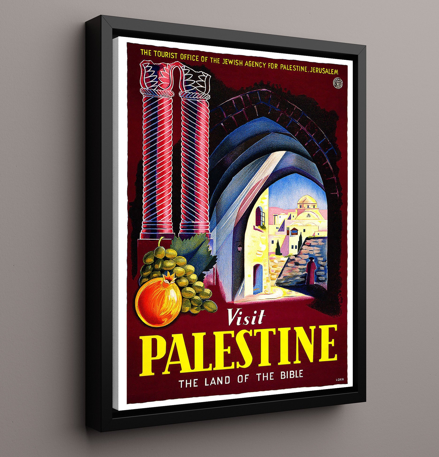 Palestine Ancient Beauty Vintage Travel Print 16x20 Framed Canvas travel wall art print