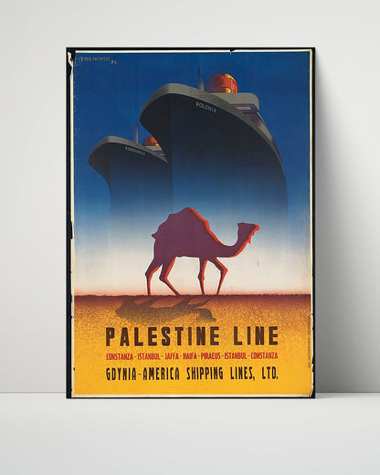 Classic Travel Unframed Poster -  Palestine - Shipping Line