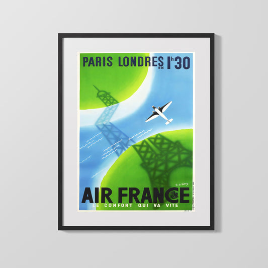 Classic Travel Poster - Paris Air France