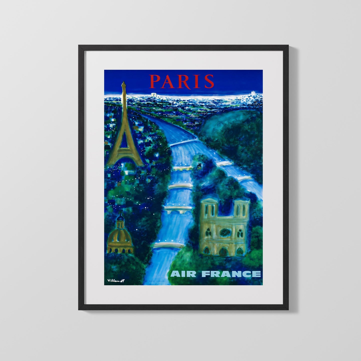 Classic Travel Poster - Paris - Air France (2)