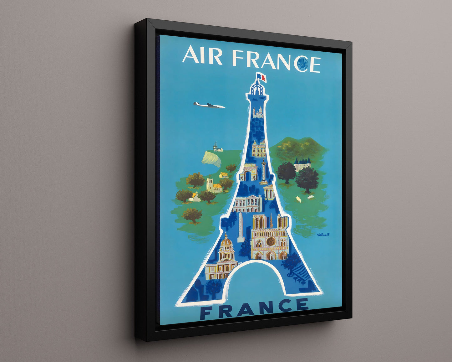 Classic Travel Poster - Paris - Air France