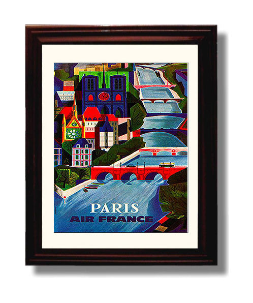 Classic Travel Poster - Paris - Air France London Route