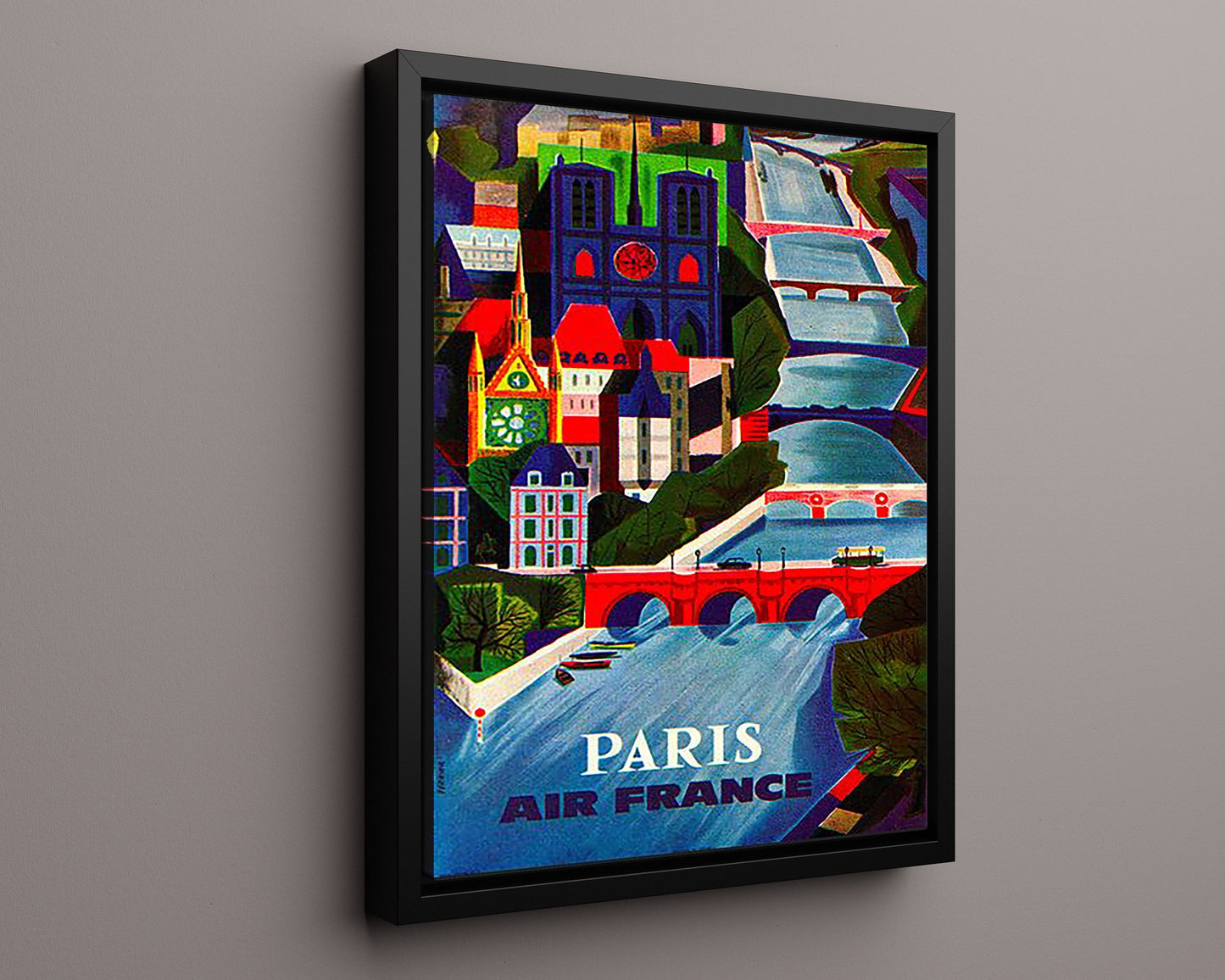 Classic Travel Poster - Paris - Air France London Route