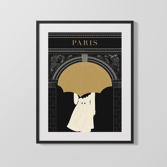 Classic Travel Poster - Paris - Air France Night View
