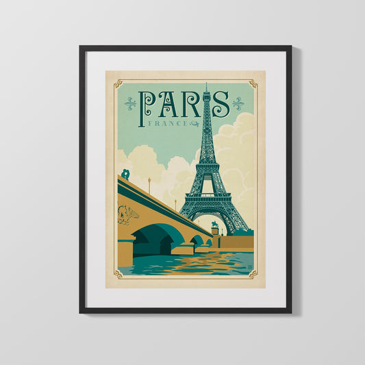 Classic Travel Poster - Paris - Arc de Triomphe