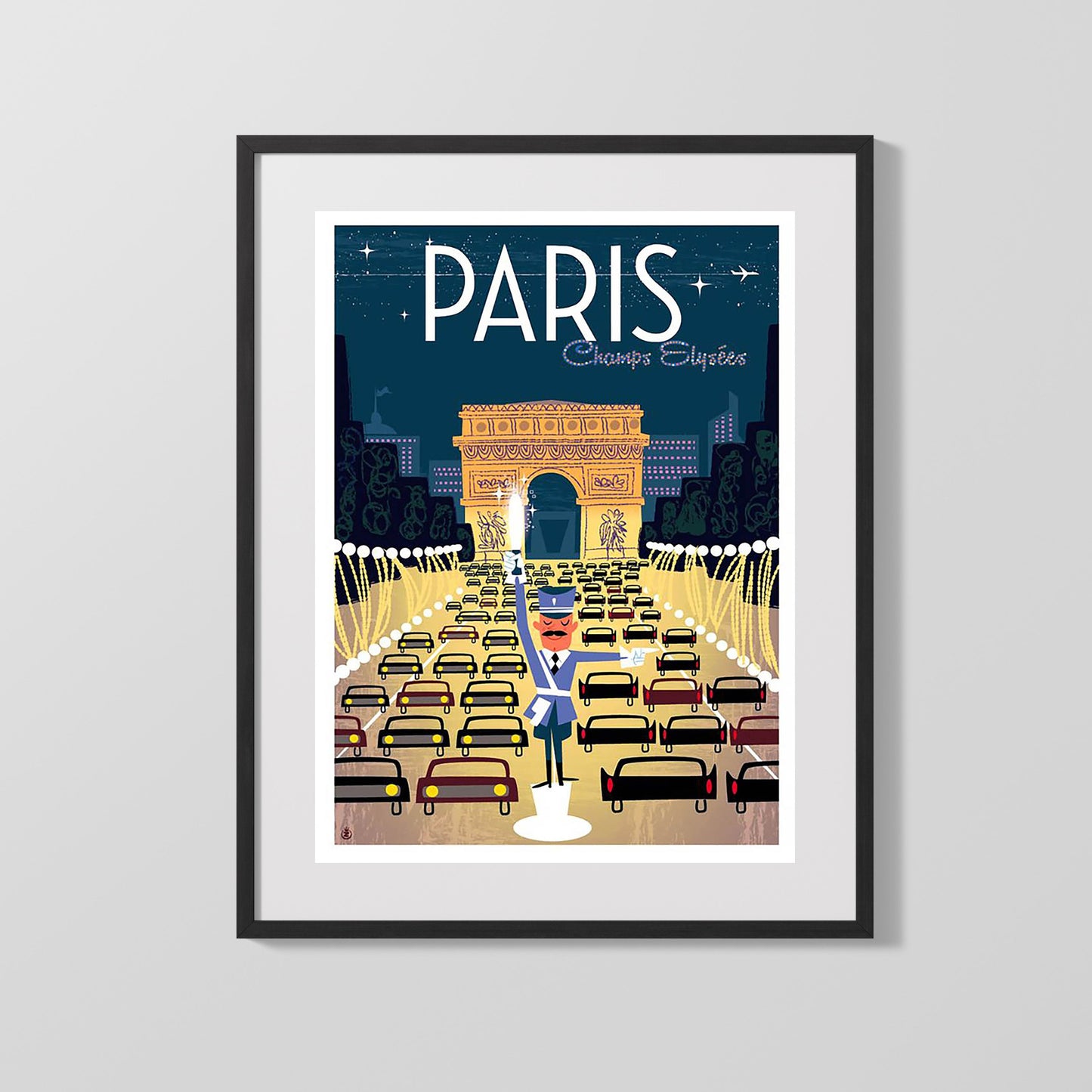 Classic Travel Poster - Paris - Arc de Triomphe Umbrella