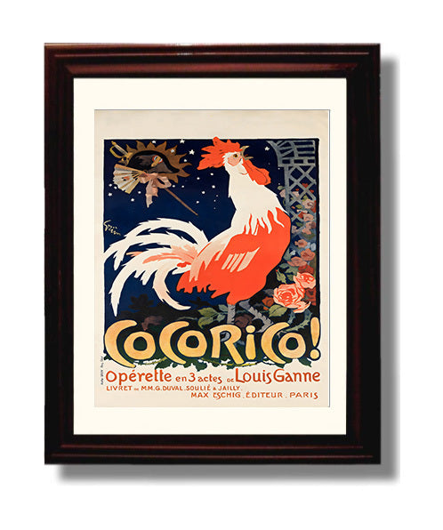 Paris Cocorico Theatre travel poster wall art 8x10 Canvas
