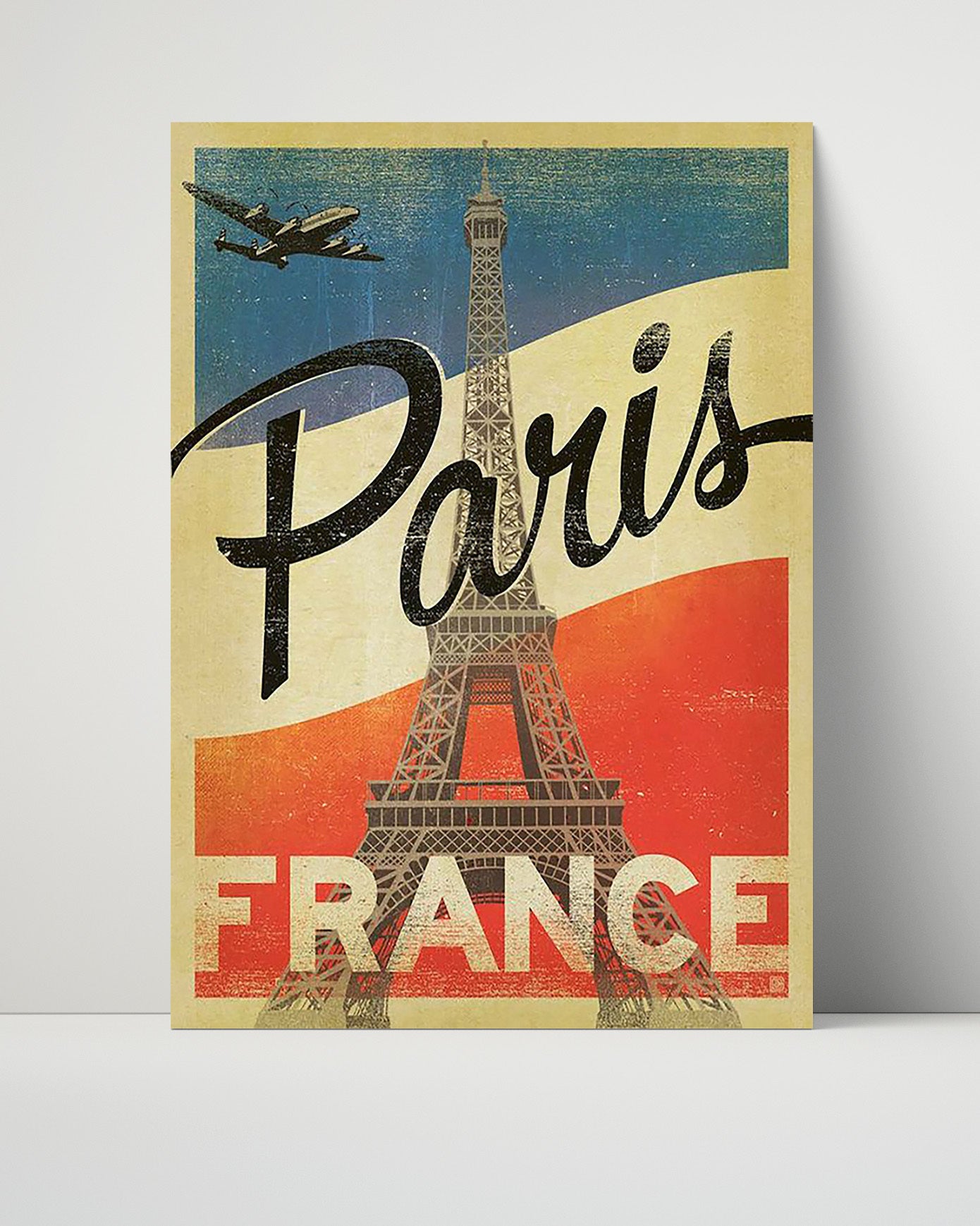 Paris Eiffel Tower Vintage Travel Print 16x20 Unframed Print travel wall art print