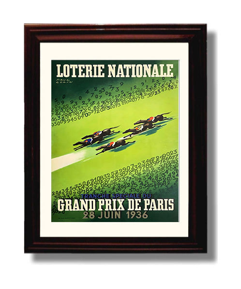 Paris Grand Prix de Paris 1936 travel poster wall art 8x10 Canvas